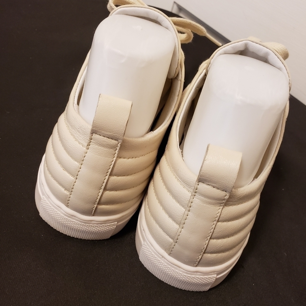 EUC Seychelles Off White Leather Laceup Casual Sneaker Shoes Size 9 - Picture 7 of 10